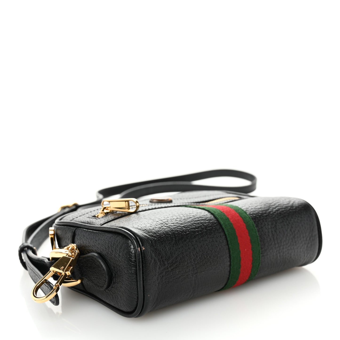 Calfskin Web Mini Ophidia Shoulder Bag Black
