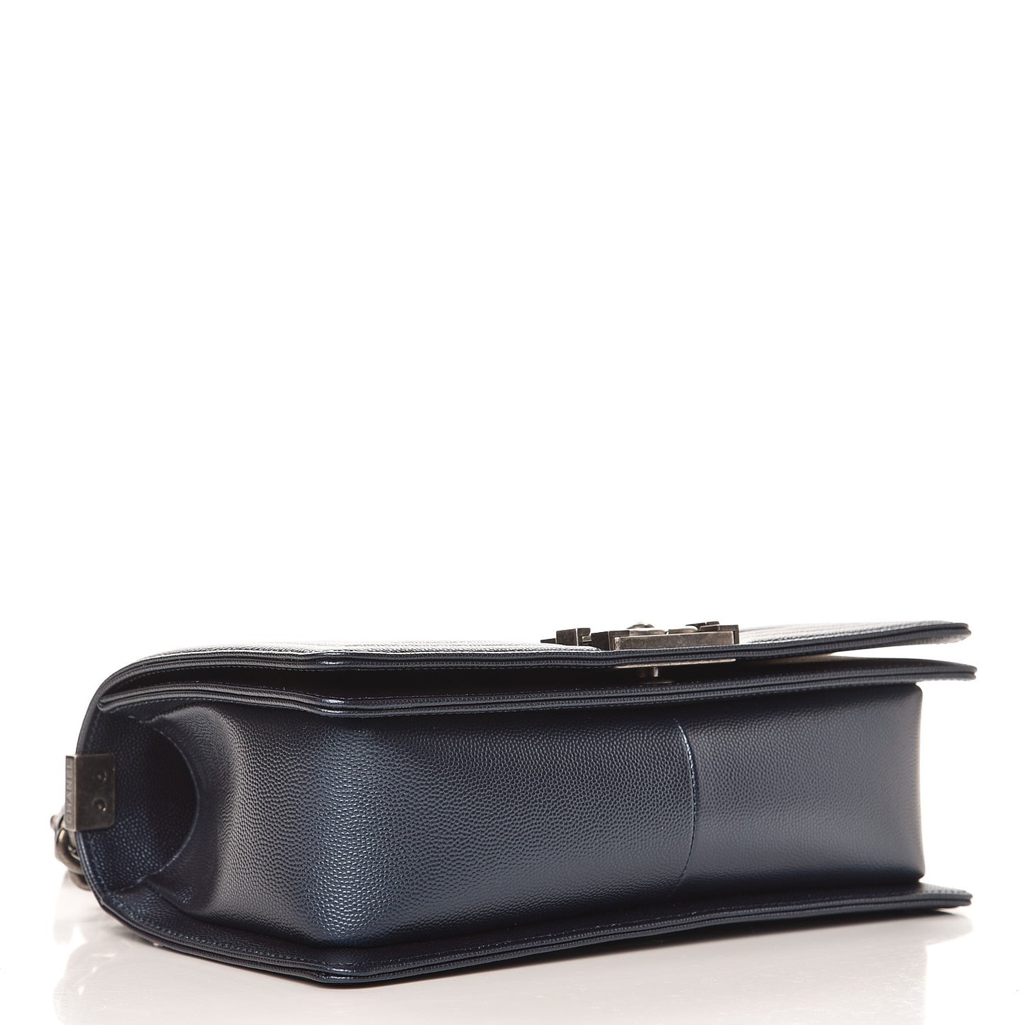 Metallic Caviar Quilted Medium Boy Flap Navy
