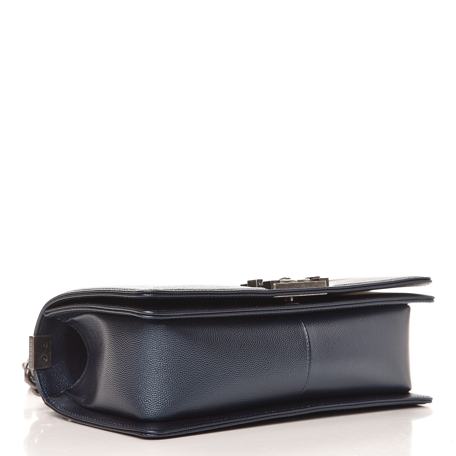 Chanel Metallic Caviar Quilted Medium Boy Flap Navy 5 of 9