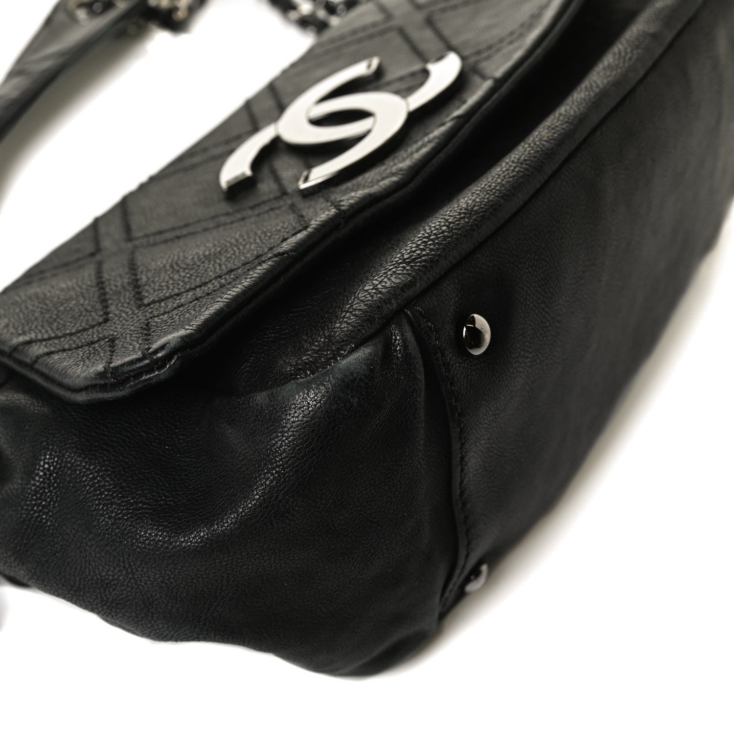 Chanel Calfskin Diamond Stitch Accordion Flap Black 9 of 12