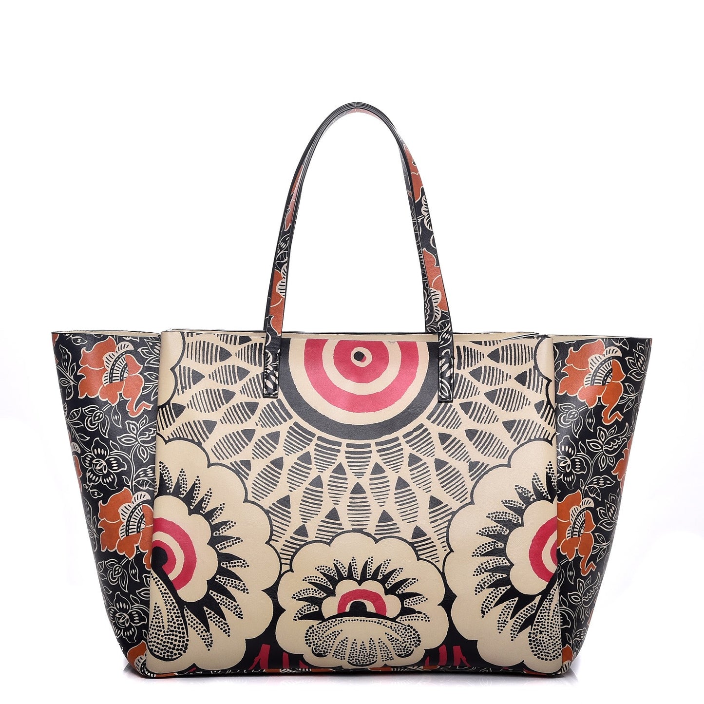 Vitello Mime Covered Tote Green Raspberry