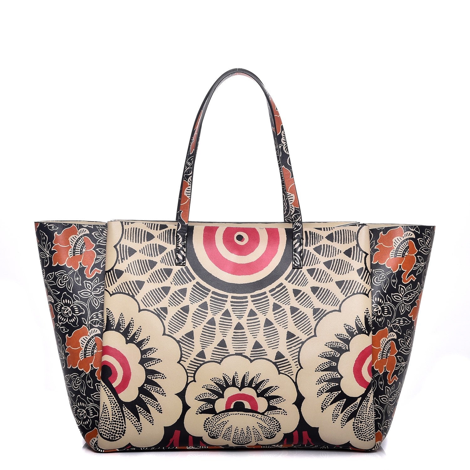 Valentino Garavani Vitello Mime Covered Tote Green Raspberry 1 of 10