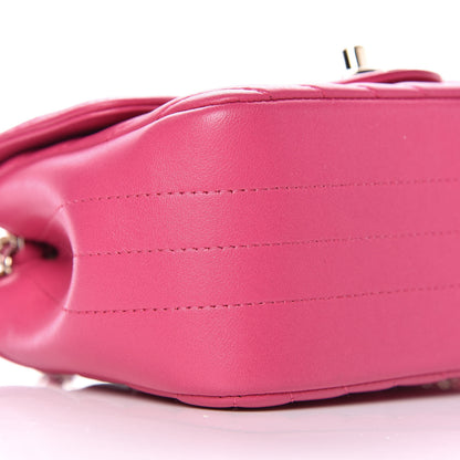 Chanel Lambskin Chevron Quilted Mini Square Flap Fuchsia 8 of 10