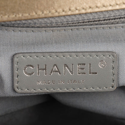 Chanel Metallic Calfskin Quilted New Medium Boy Flap Khaki 6 of 8
