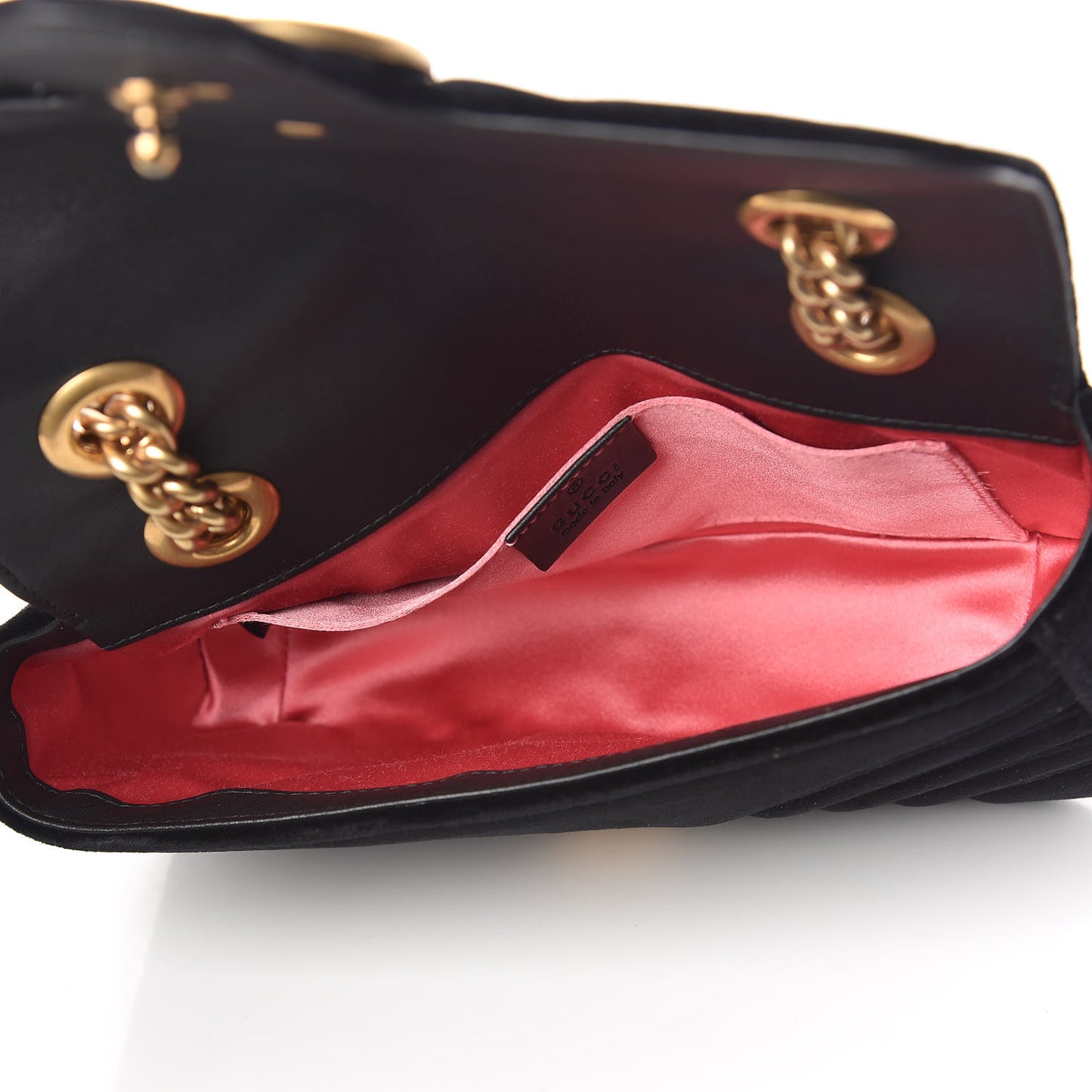 Velvet Matelasse Mini GG Marmont Shoulder Bag Black
