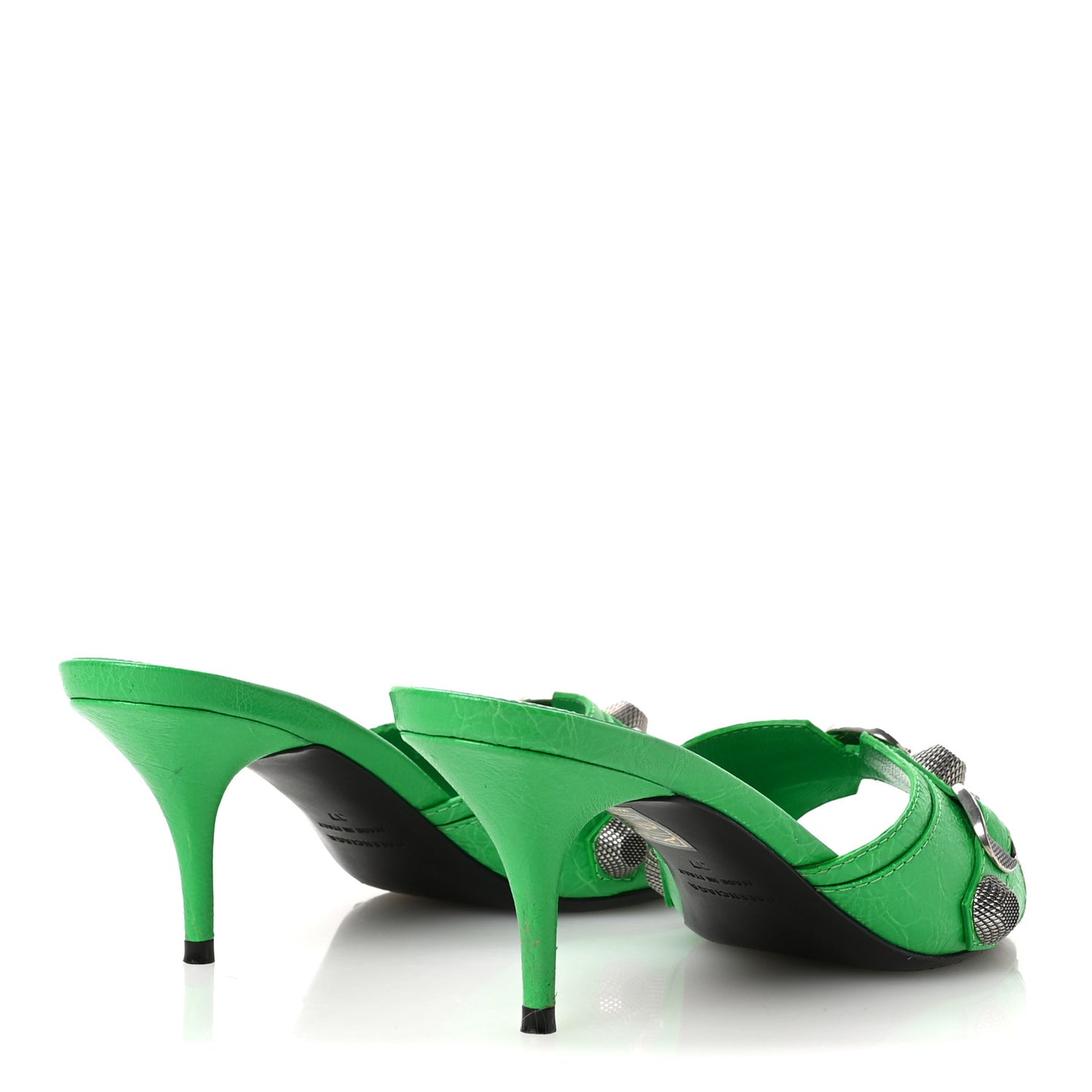 Agneau Arena Cagole 50mm Slide Sandals 37 Vivid Green