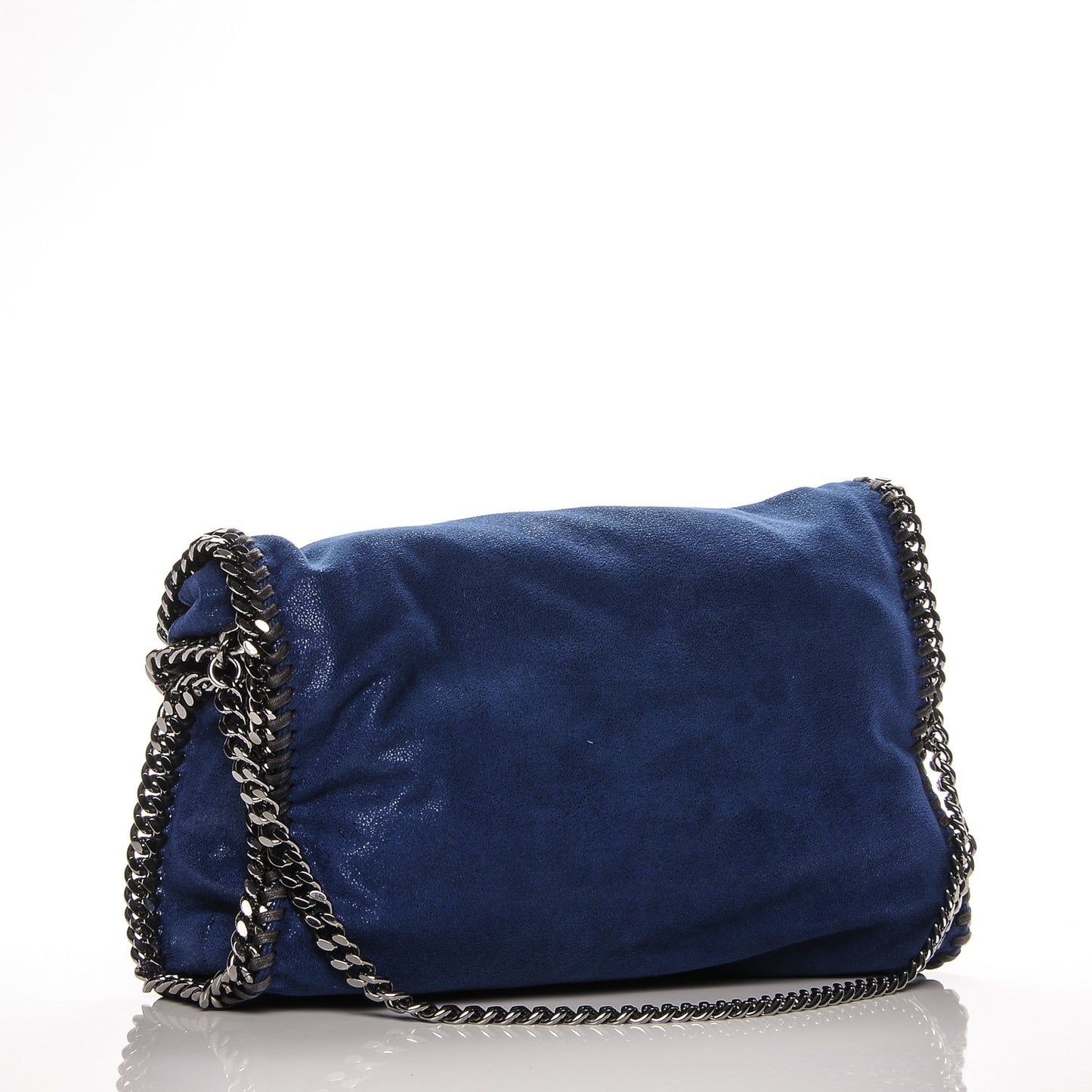 Shaggy Deer Small Falabella Fold Over Tote Blue
