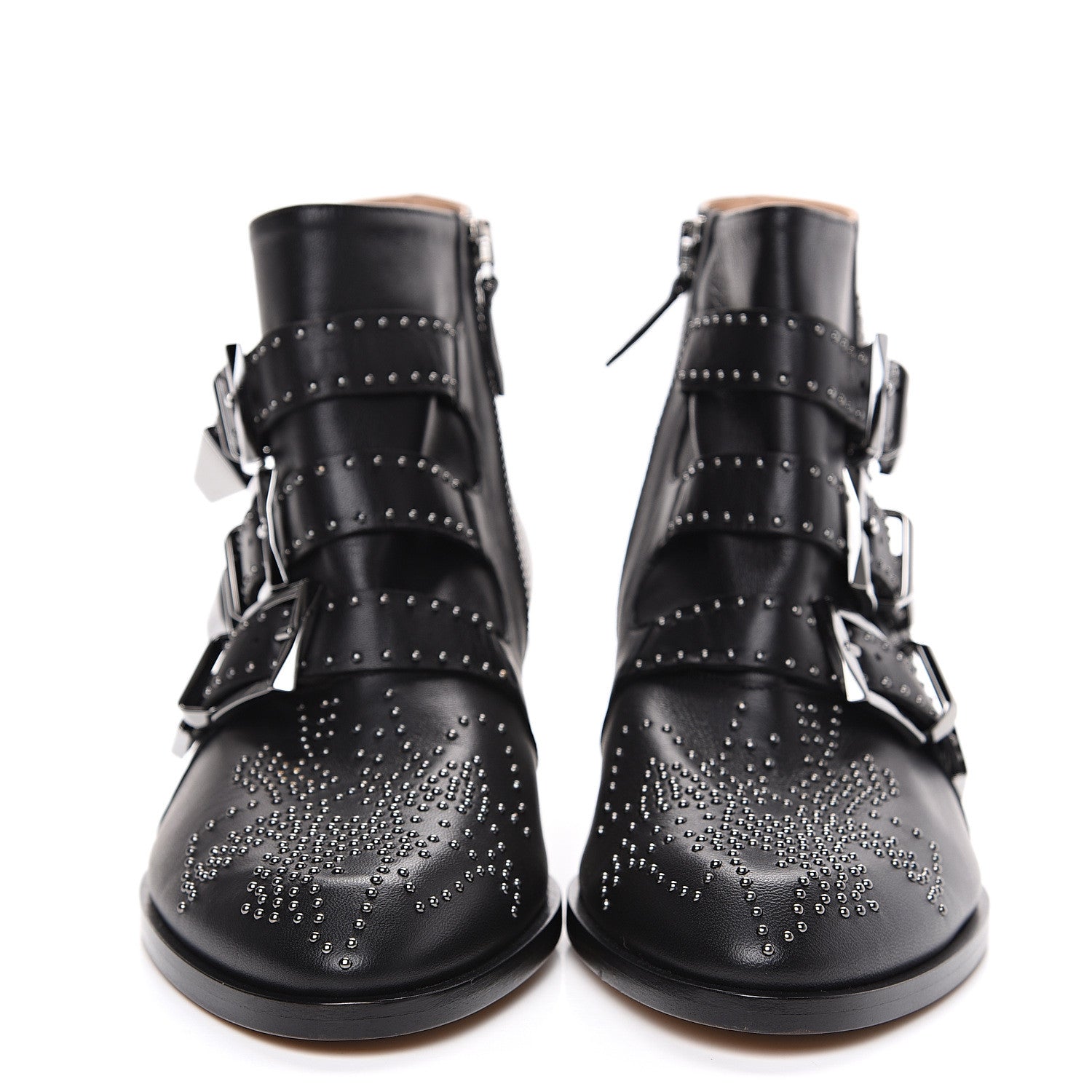 Chloe Nappa Sheepskin Studded Susanna Ankle Boots 37.5 Black 2 of 9