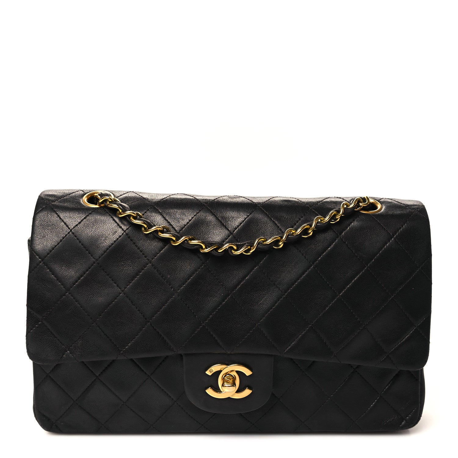 Chanel Lambskin Quilted Medium Double Flap Black 1 of 12