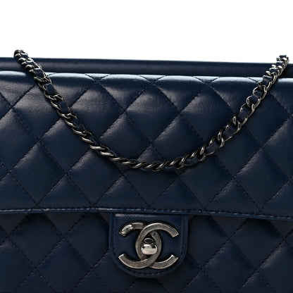 Chanel Lambskin Quilted Medium Crossing Times Flap Blue 8 of 13