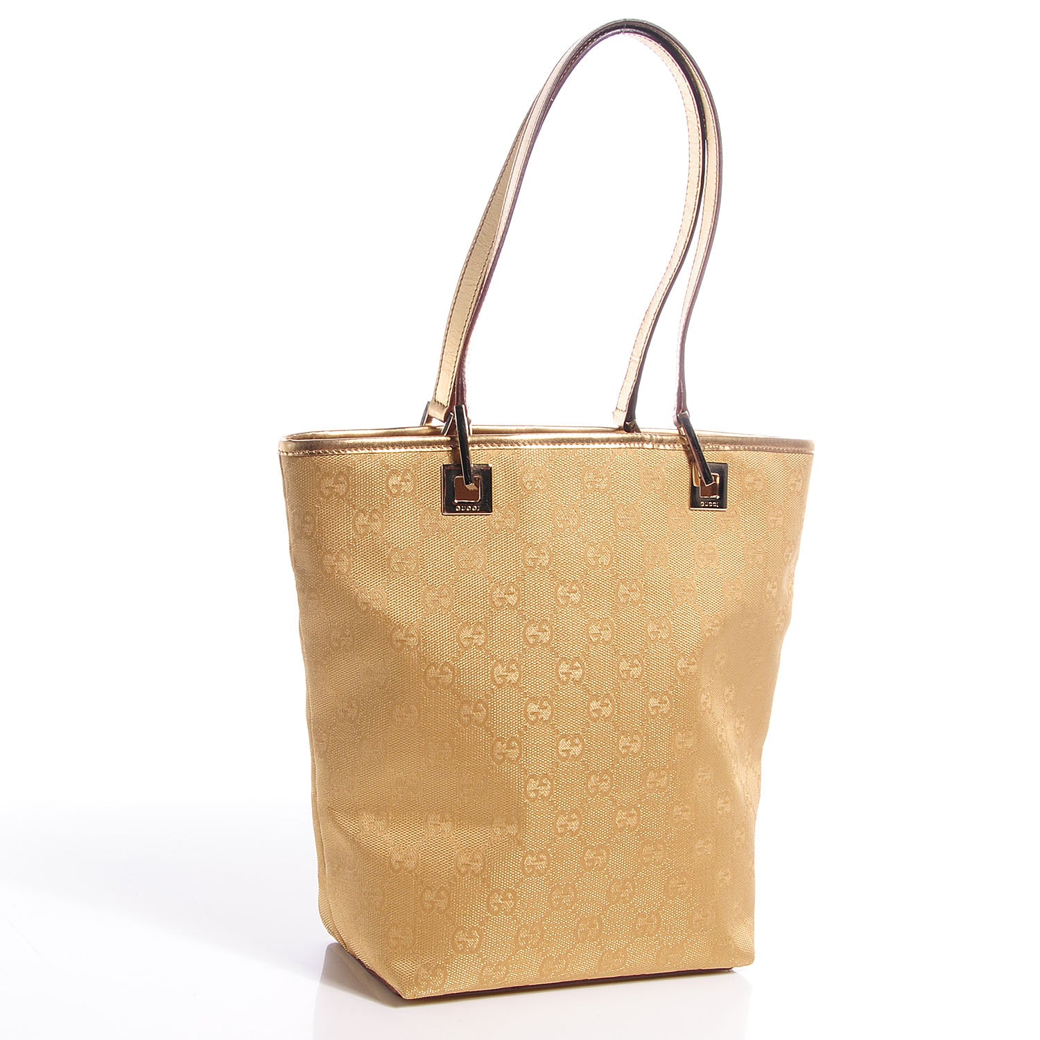 Gucci Monogram Small Bucket Tote Gold 3 of 7