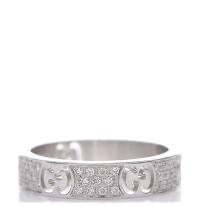 Gucci 18K White Gold Diamond Icon Stardust Ring 5.75 1 of 5