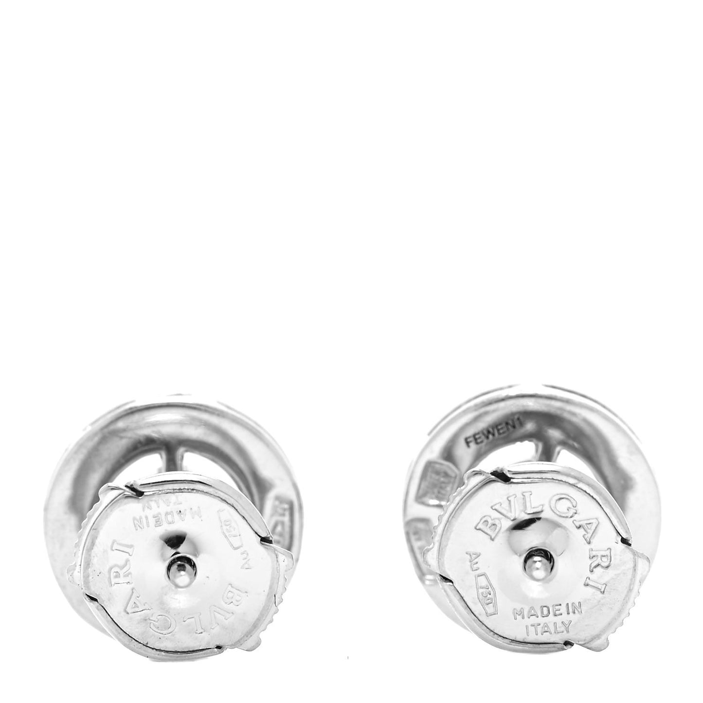 BVLGARI 18K White Gold Diamond Stud Earrings