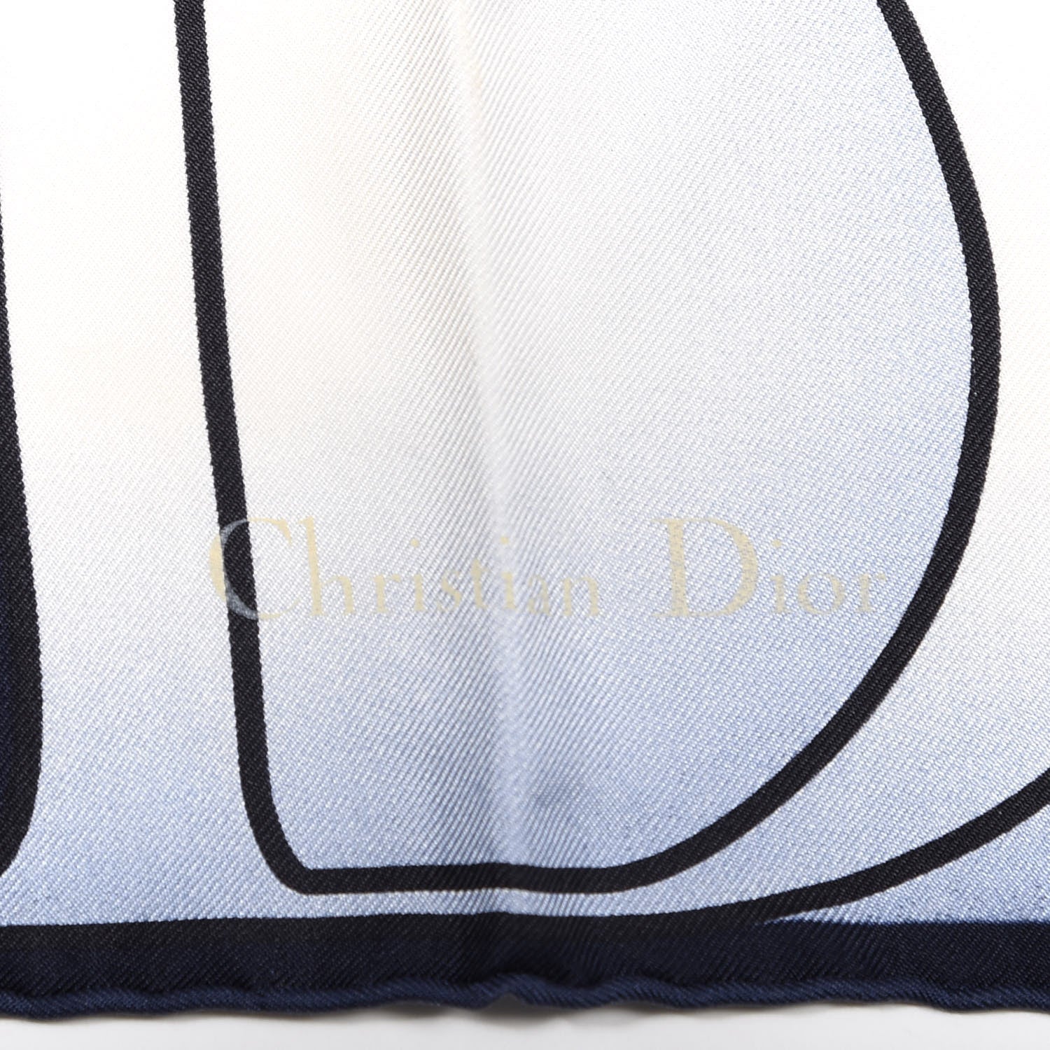 Christian Dior Silk CD Square Scarf Navy White 2 of 5