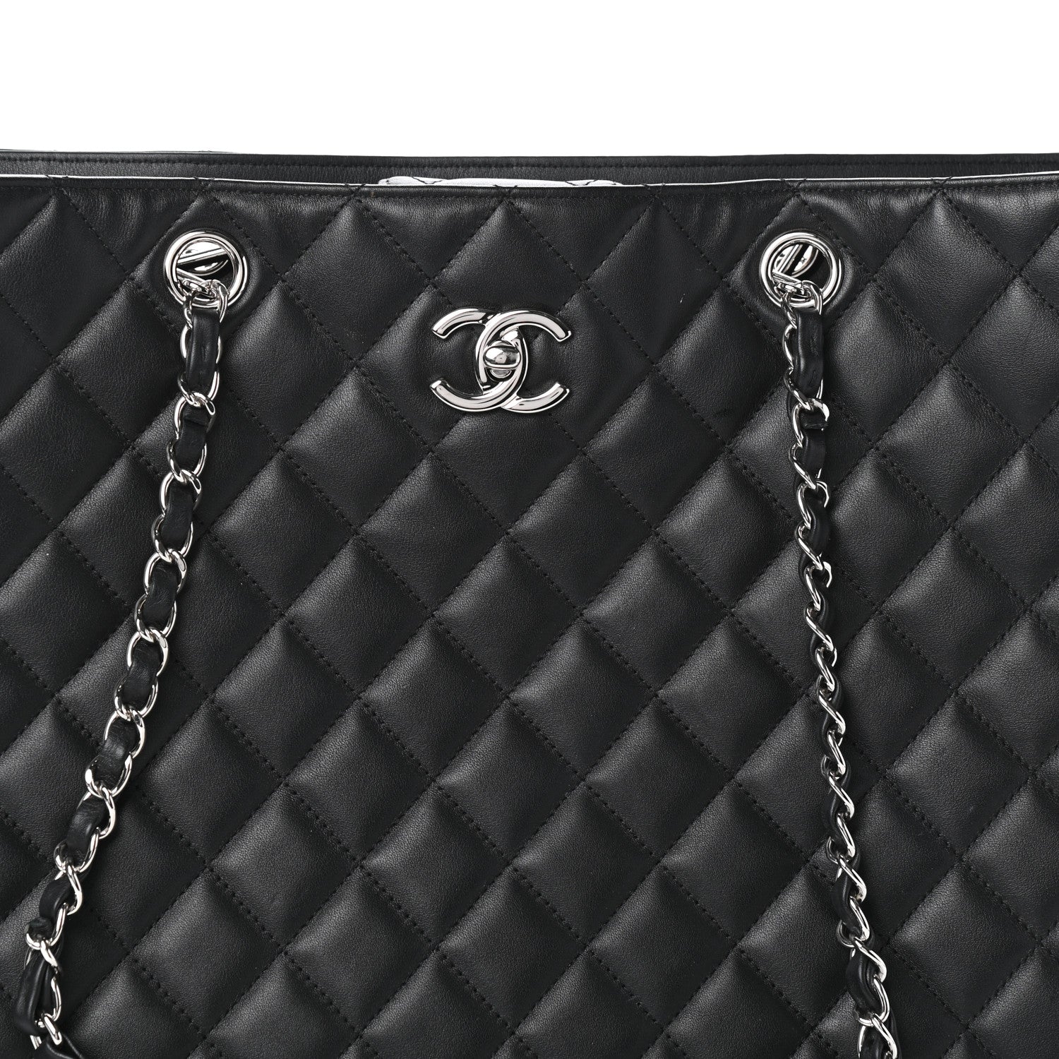 Chanel Calfskin Quilted Large Classic Shopping Tote Black 8 of 10