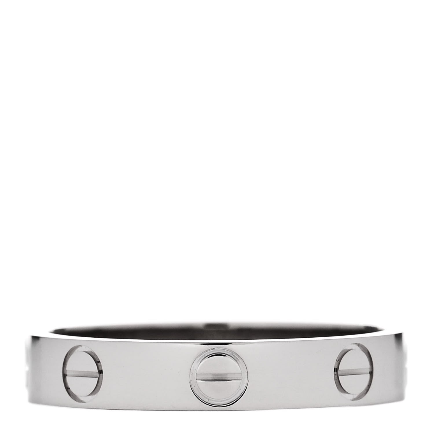 Cartier 18K White Gold 3.5mm LOVE Wedding Band Ring 54 6.75 3 of 4