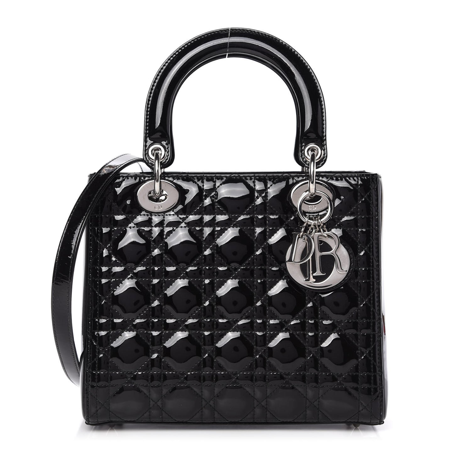 Patent Cannage Medium Lady Dior Black