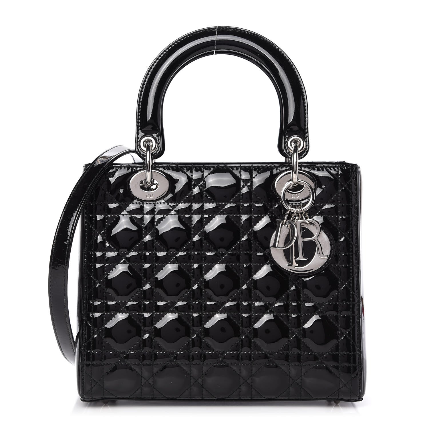 Christian Dior Patent Cannage Medium Lady Dior Black 1 of 10