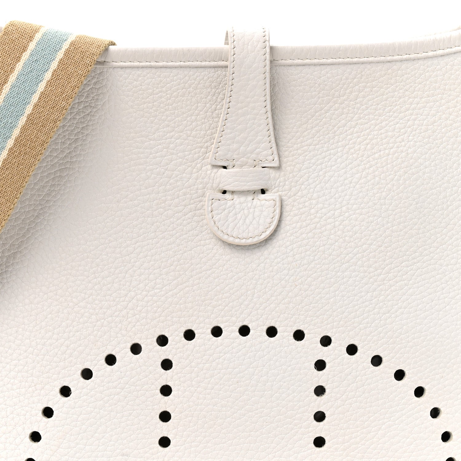 Hermes Taurillon Clemence Amazone Evelyne II PM White 8 of 11