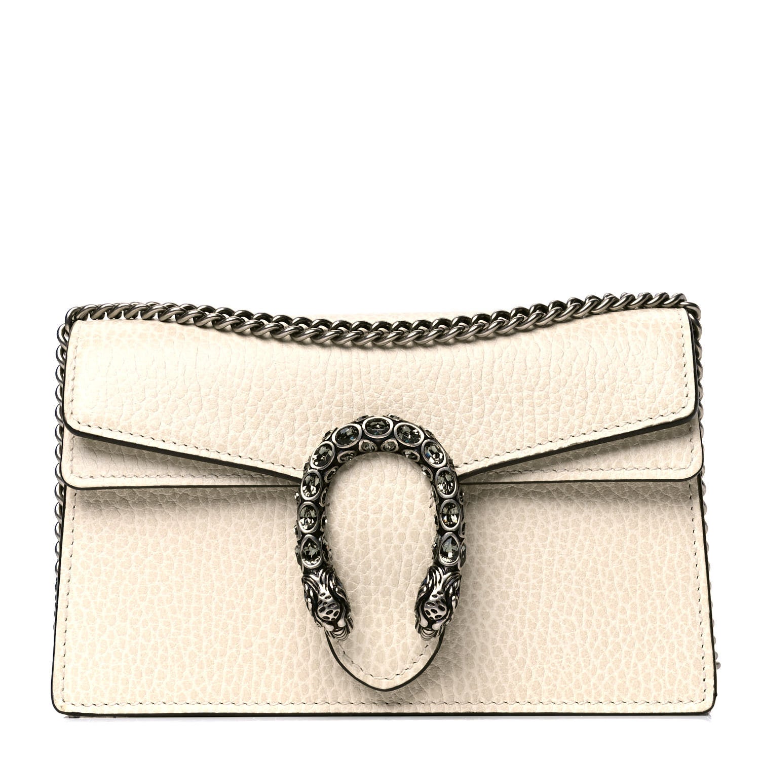 Gucci Dollar Calfskin Crystal Super Mini Dionysus Shoulder Bag Mystic White Black Diamond 1 of 4