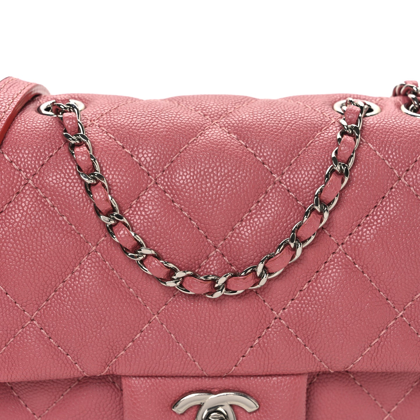 Caviar Quilted Small Urban Companion Flap Pink