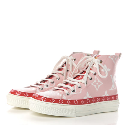 Louis Vuitton Monogram Giant Stellar Sneaker Boots 40 Rose Rouge 3 of 10