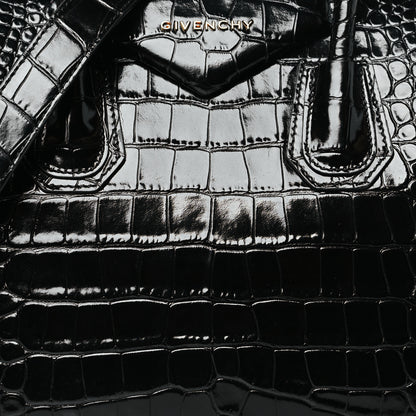 Givenchy Calfskin Crocodile Embossed Small Antigona Black 8 of 10