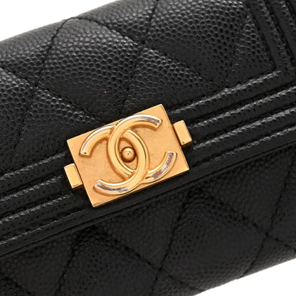 Chanel Caviar Quilted Boy Flap Card Holder Black 8 of 10