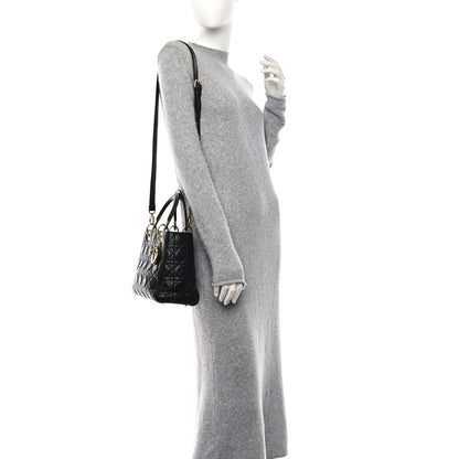 Christian Dior Lambskin Cannage Medium Lady Dior Black 3 of 8