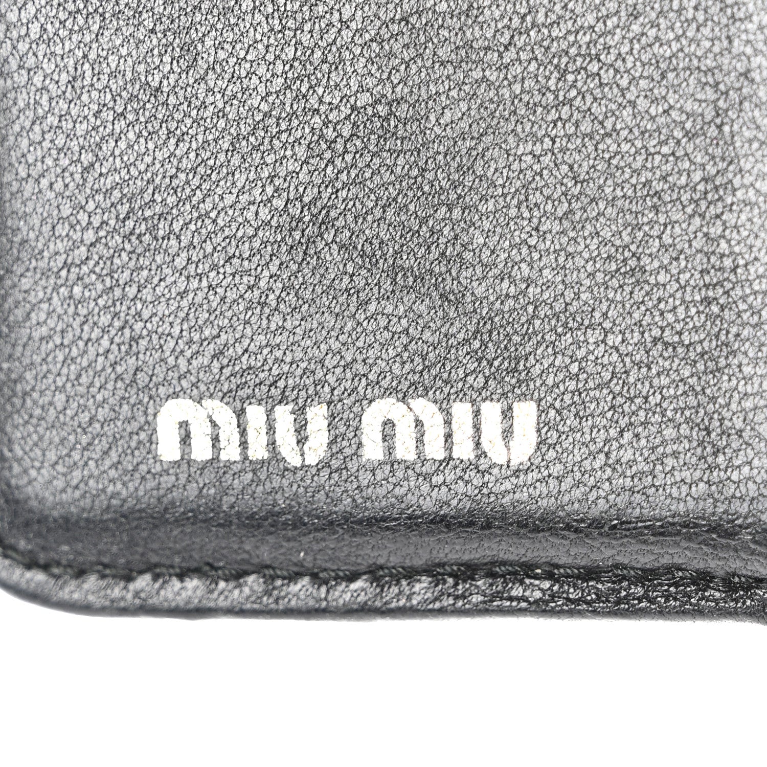 Miu Miu Nappa Matelasse Zip Around Compact Wallet Black 7 of 10