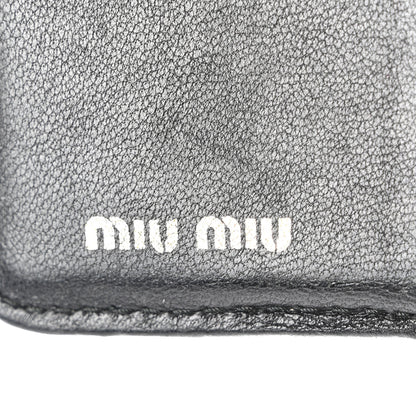 Miu Miu Nappa Matelasse Zip Around Compact Wallet Black 7 of 10
