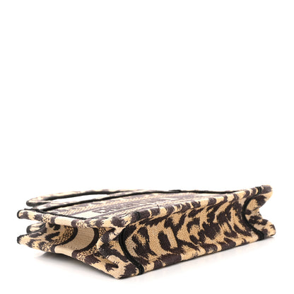 Christian Dior Canvas Mizza Embroidered Mini Leopard Book Tote Beige 4 of 10