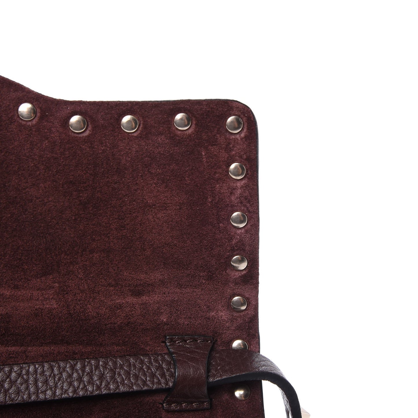 Pebbled Calfskin Medium Rockstud Flip Lock Crossbody Bag Deep Taupe