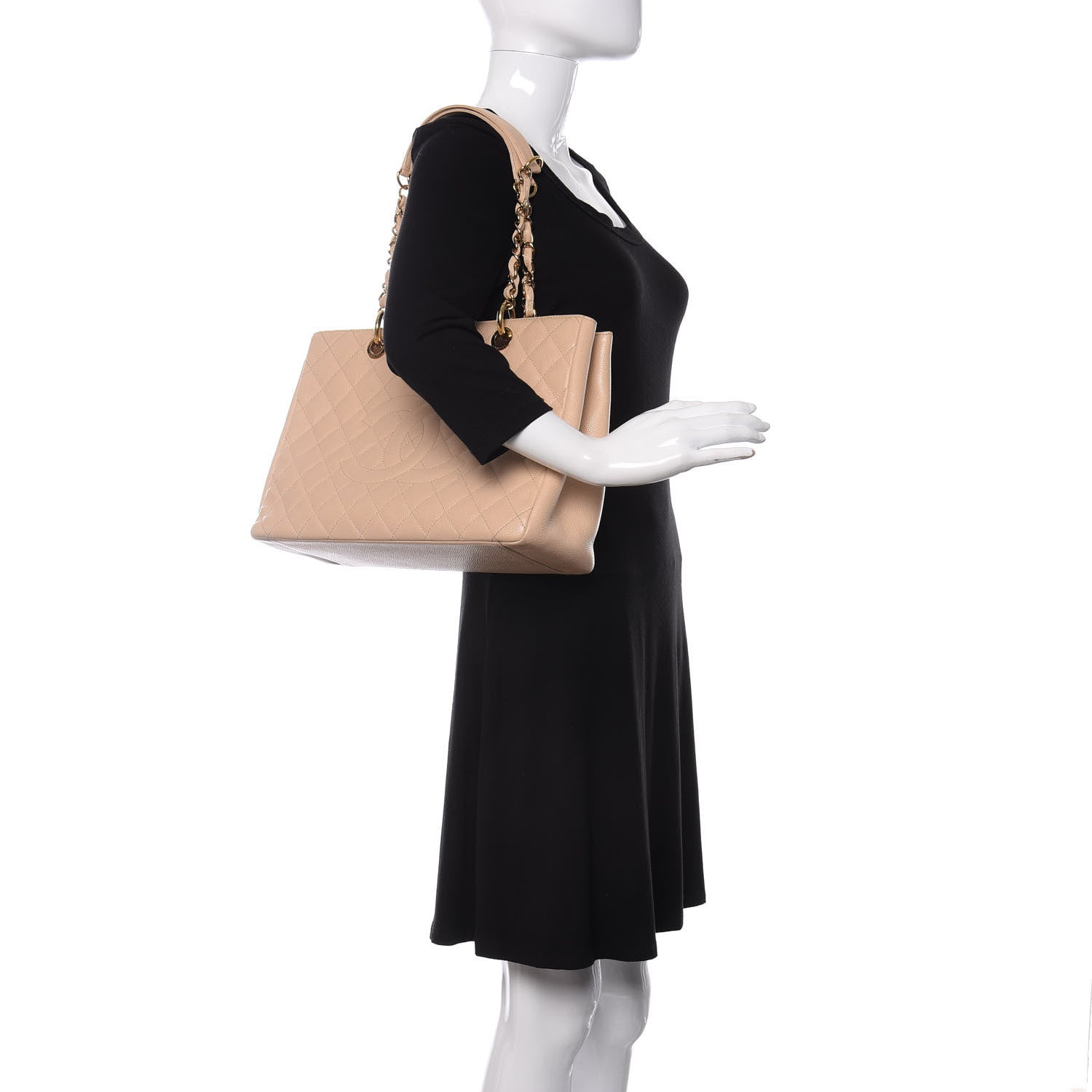 Chanel Caviar Quilted Grand Shopping Tote GST Beige Clair 2 of 10