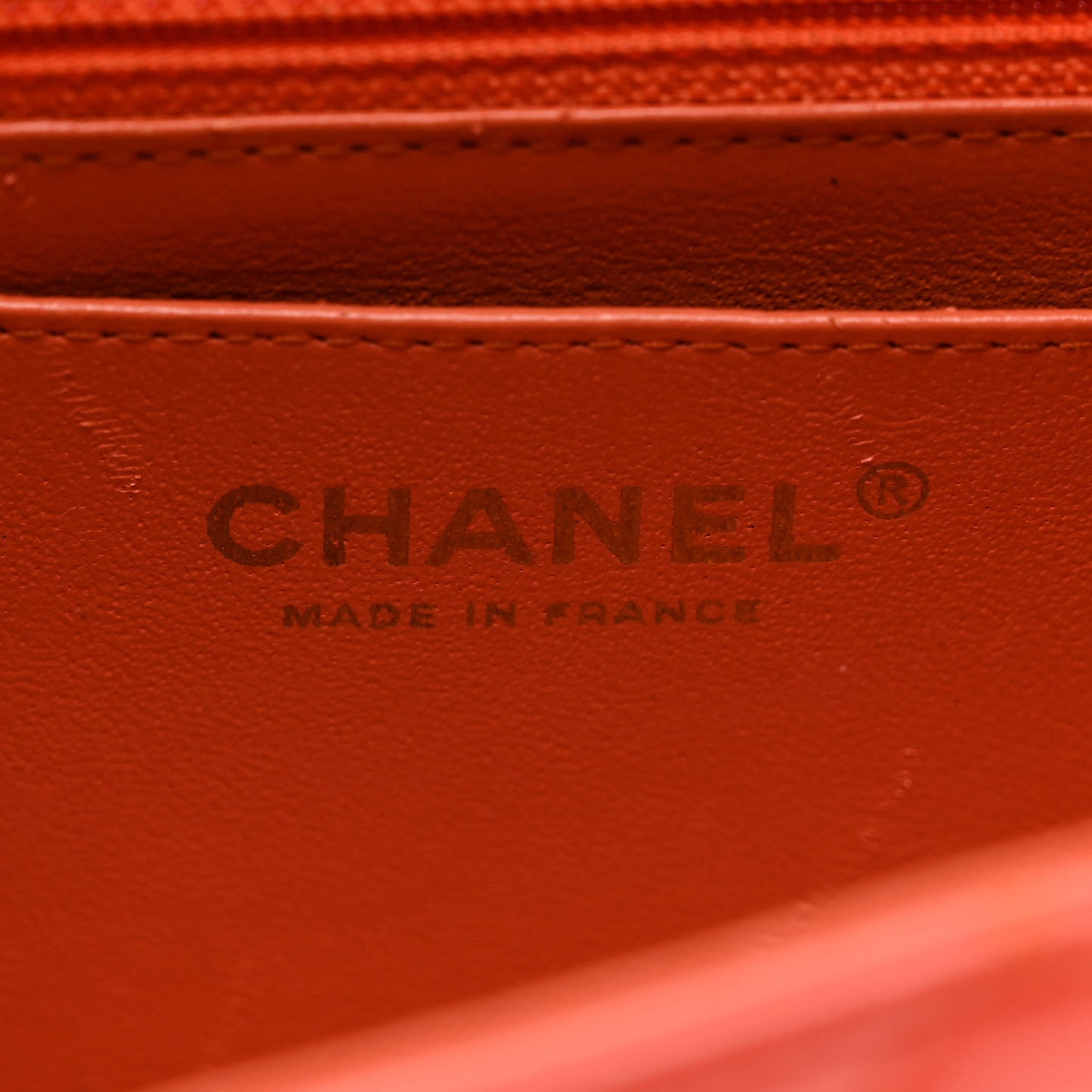 Lambskin Quilted Mini Rectangular Flap Orange