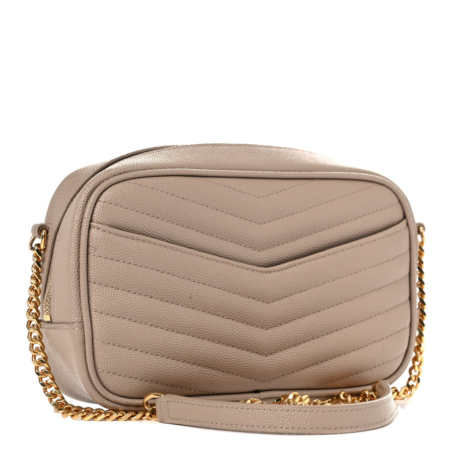 Saint Laurent Grain De Poudre Matelasse Monogram Mini Lou Camera Bag Dark Beige 3 of 11