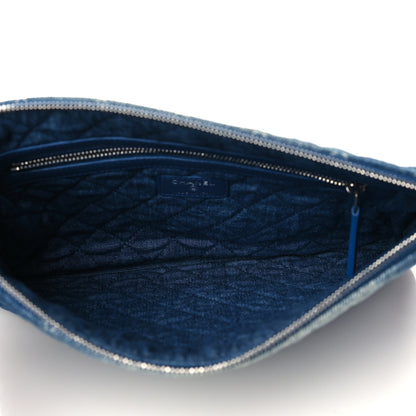 Chanel Denim Pocket Medium Cosmetic Case Blue 5 of 9