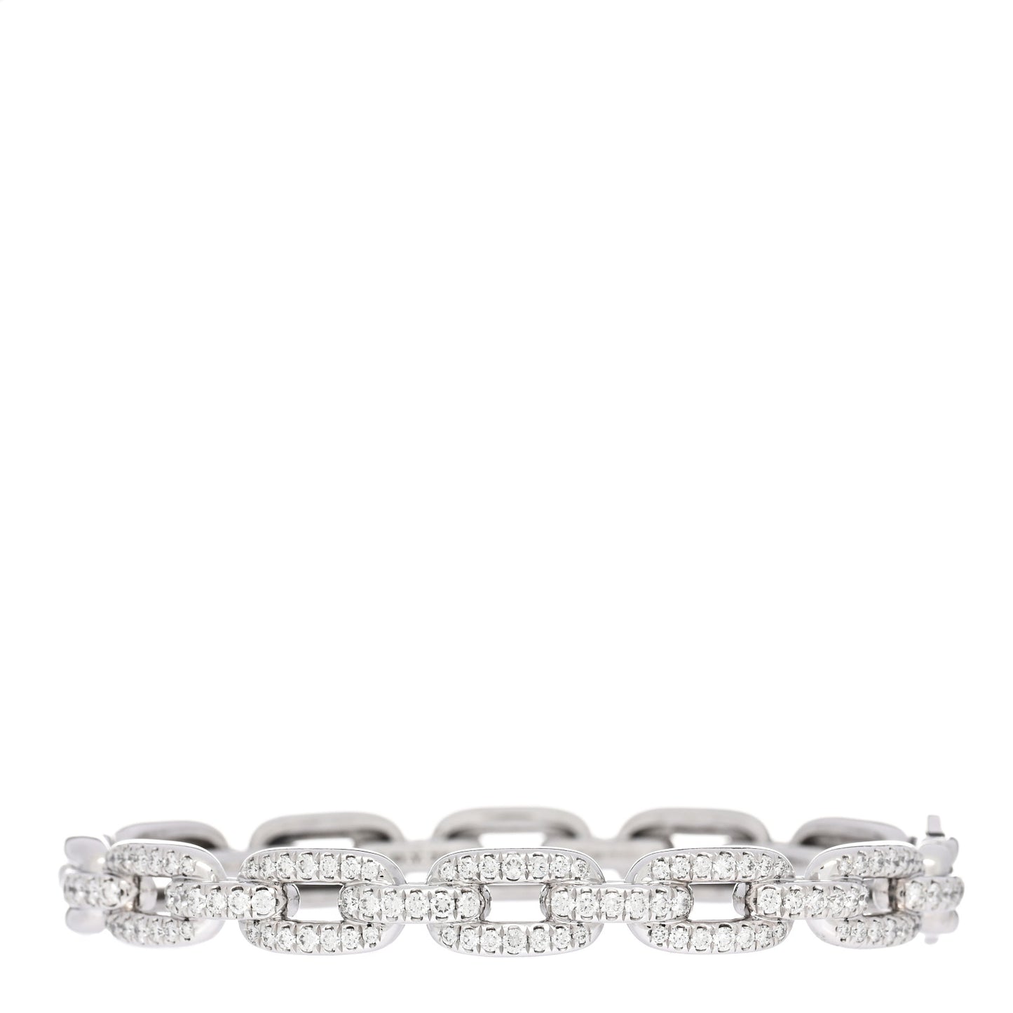 18K White Gold Diamond Stax Chain Link Bracelet