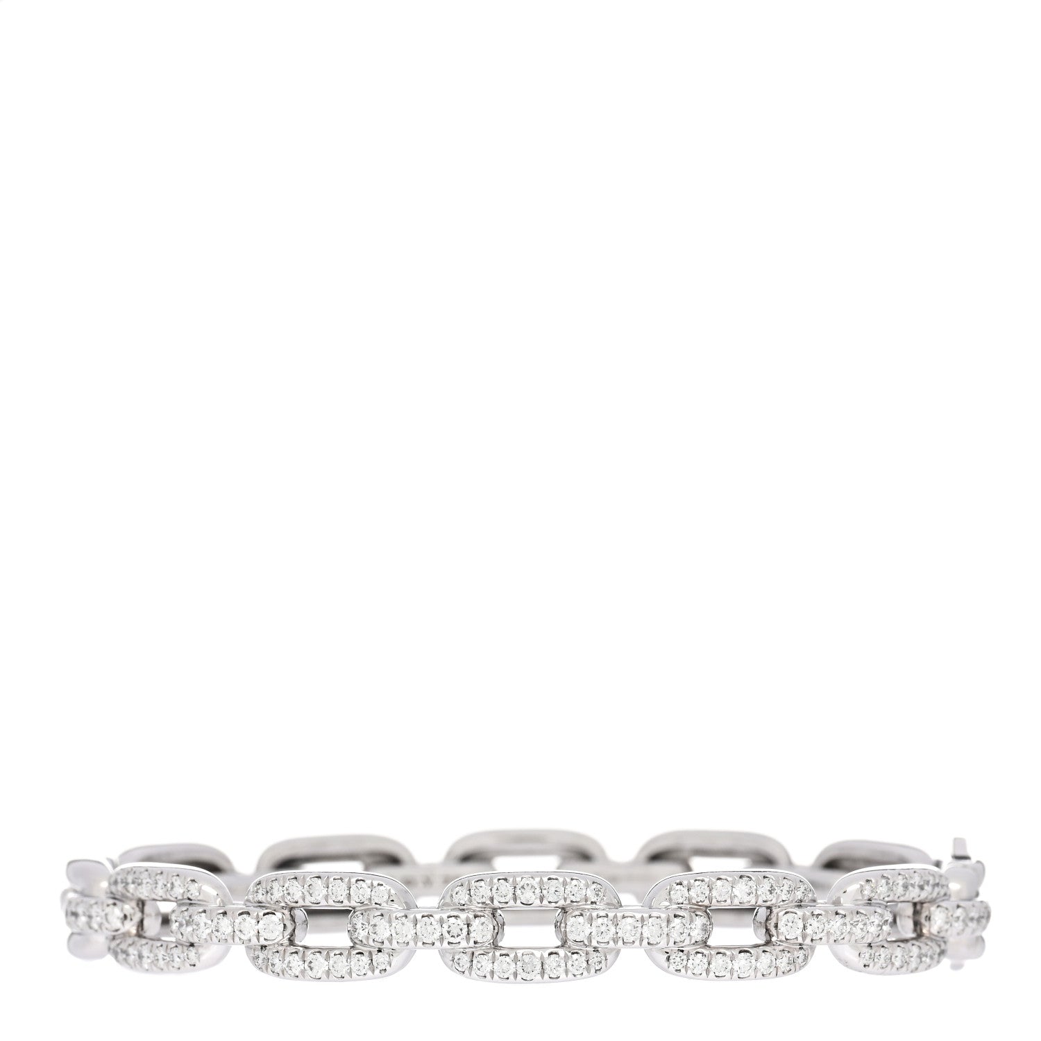 David Yurman 18K White Gold Diamond Stax Chain Link Bracelet 1 of 3