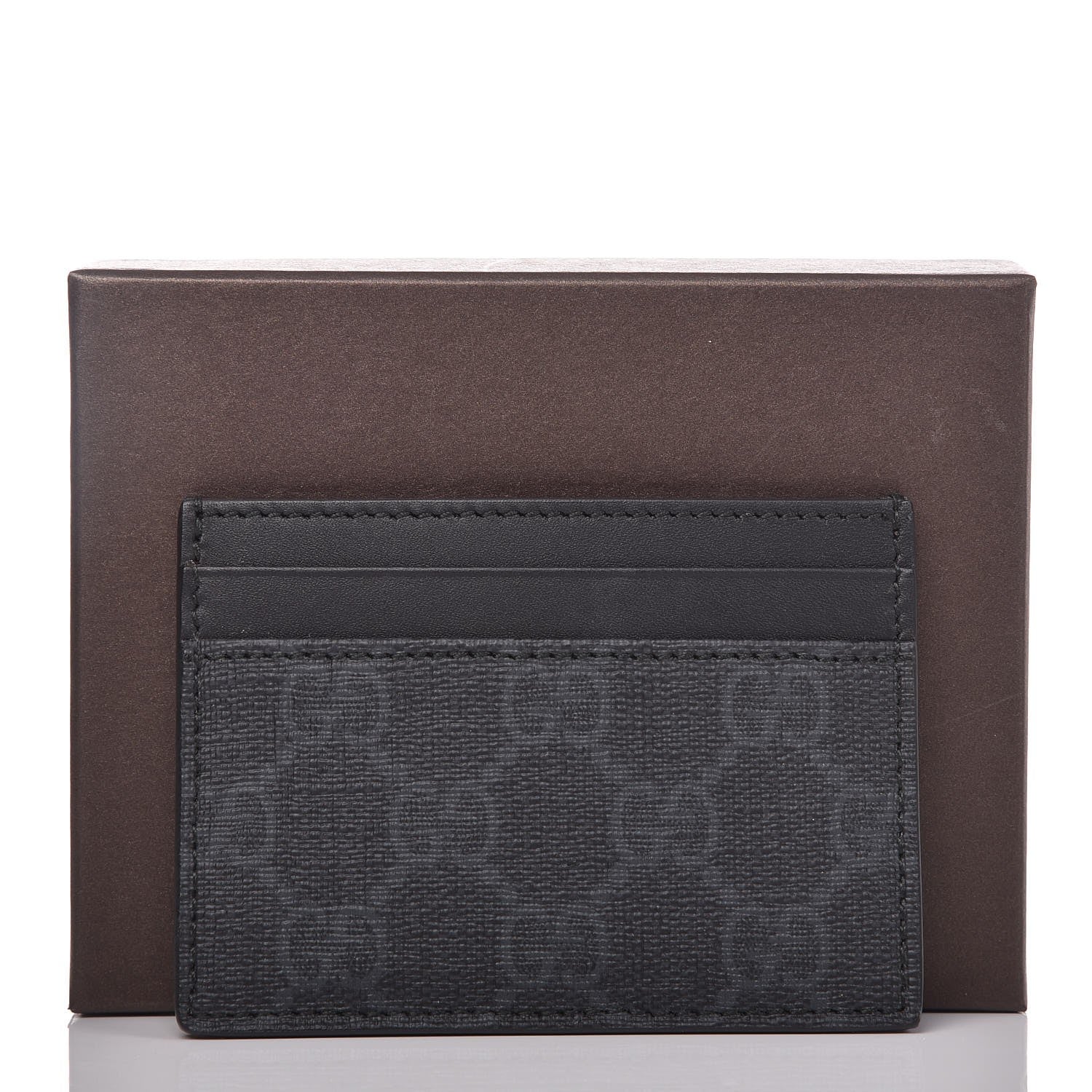 Gucci GG Supreme Monogram Card Holder Black Grey 7 of 7