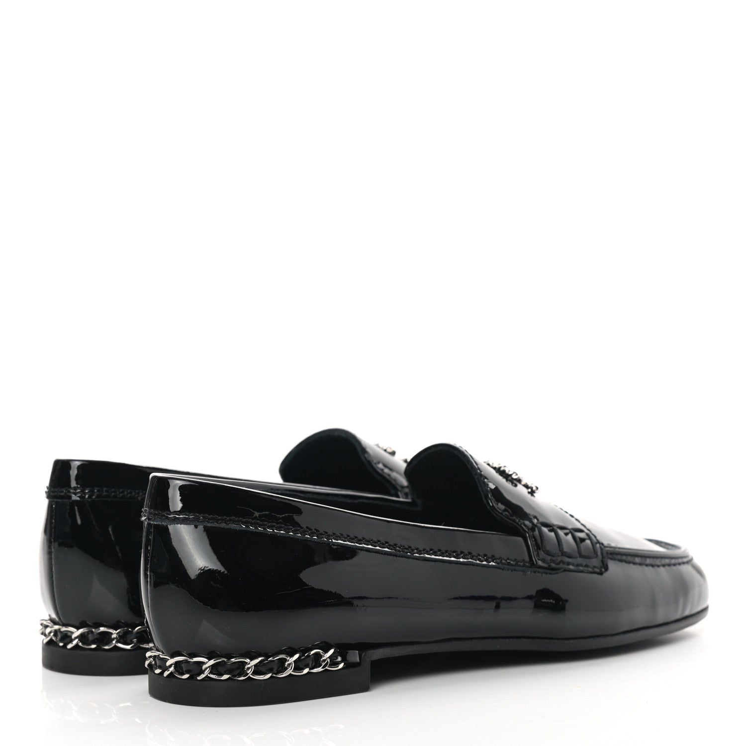 Chanel Patent CC Chain Loafers 35 Black 4 of 9
