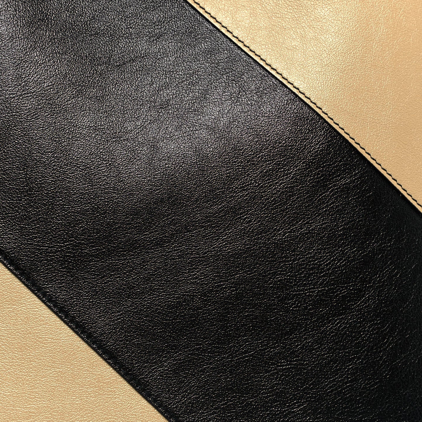 Smooth Calfskin Diagonal Striped Zumi Tote Black Beige