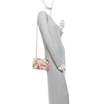 Chanel Satin Paris Cuba Cigare Print Mini Flap Pink 2 of 10
