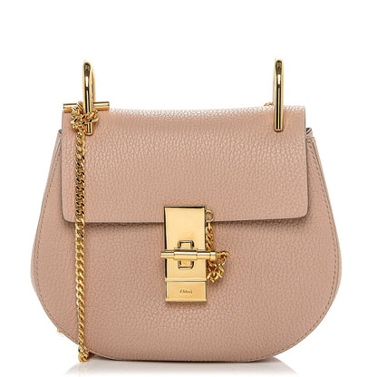 Chloe Grained Lambskin Mini Drew Shoulder Bag Cement Pink 1 of 6
