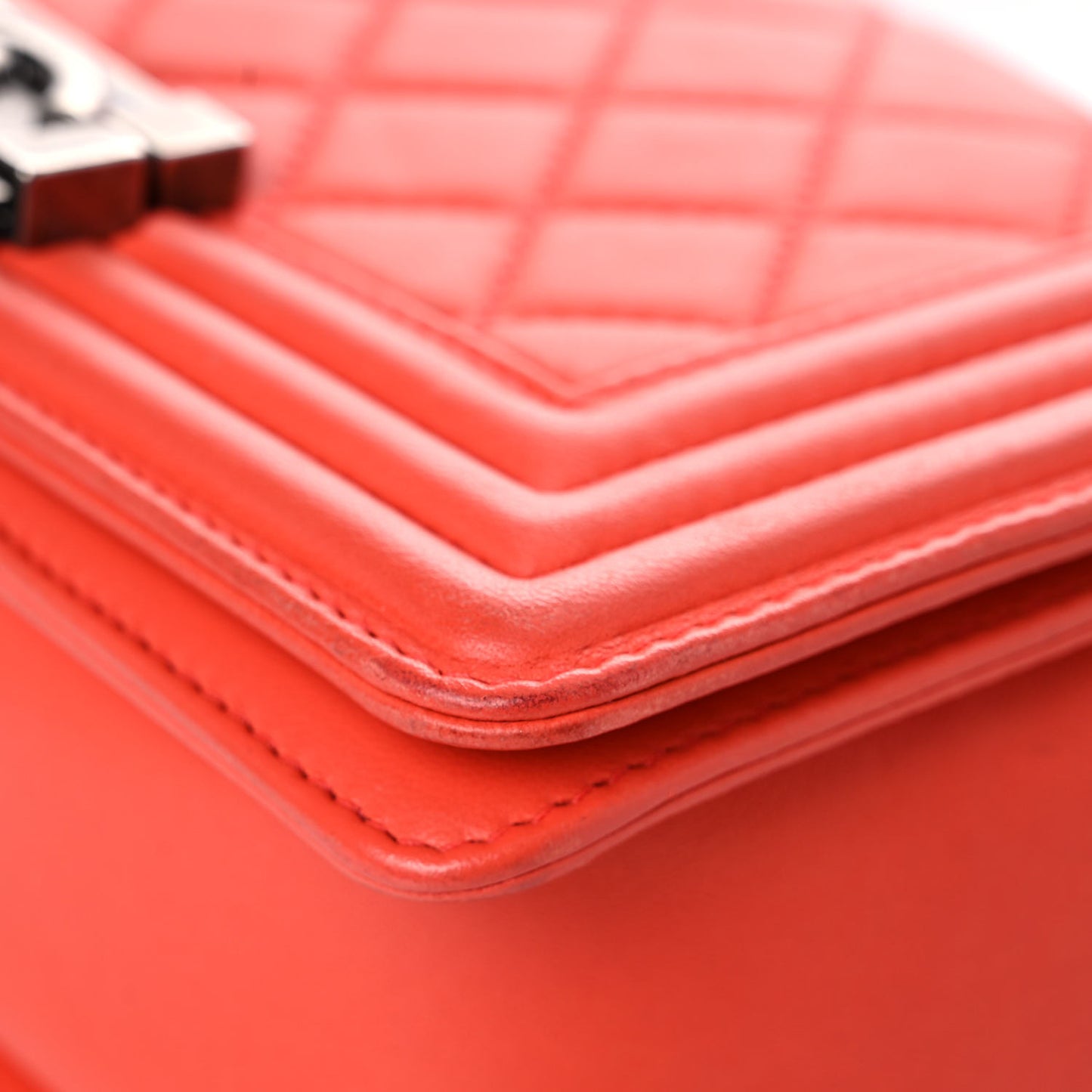 Lambskin Stingray Quilted Small Boy Flap Orange
