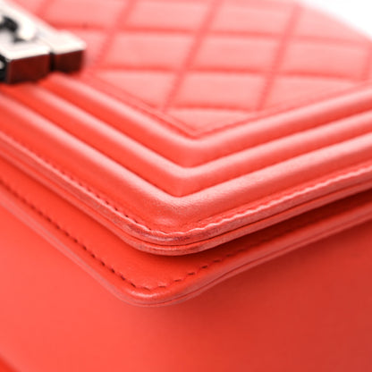 Chanel Lambskin Stingray Quilted Small Boy Flap Orange 9 of 20