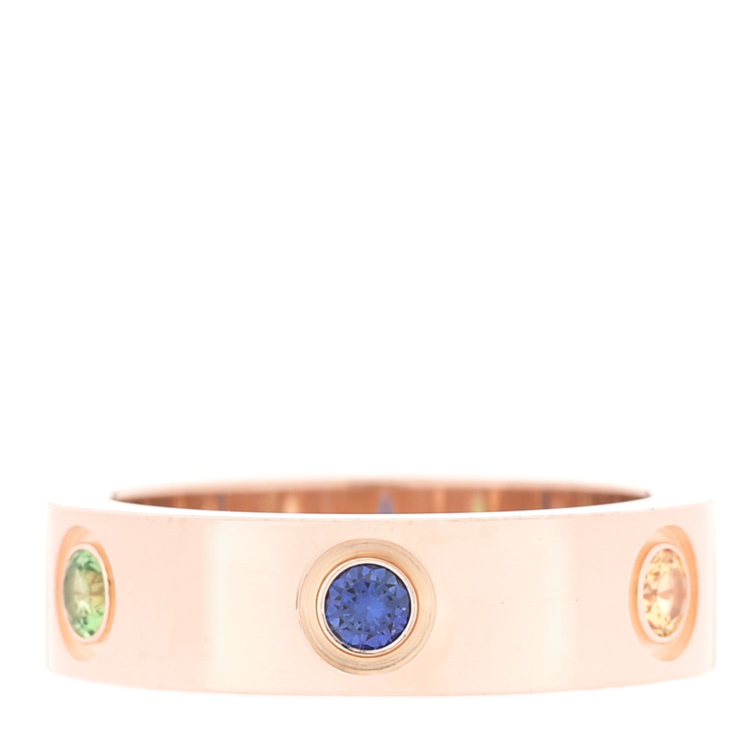 Cartier 18K Pink Gold Sapphire Garnet Amethyst 5.5mm LOVE Ring 53 6.5 3 of 5