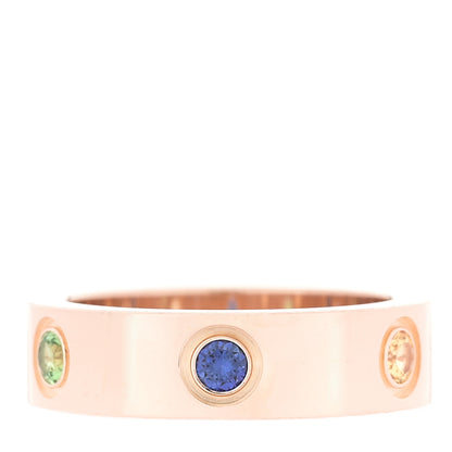 Cartier 18K Pink Gold Sapphire Garnet Amethyst 5.5mm LOVE Ring 53 6.5 3 of 5
