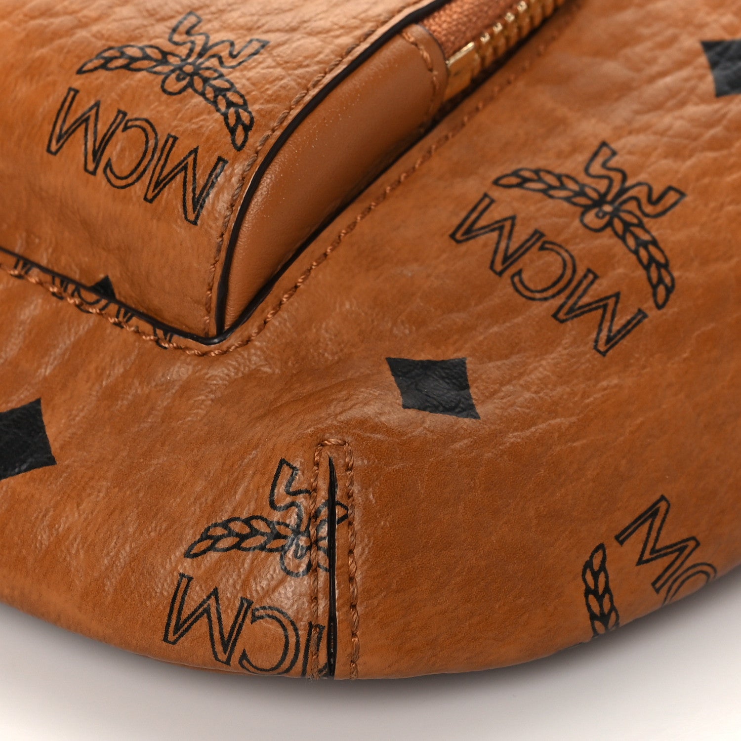 MCM Visetos Small Aren Crossbody Bag Cognac 8 of 8