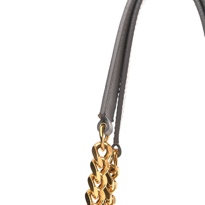 Saint Laurent Grain De Poudre Matelasse Chevron Monogram Shopping Bag Fog 11 of 15